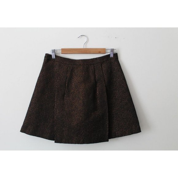 Club Monaco Stalina Mini Skirt Jupe Antique Bronze Size 6 - Picture 3 of 5